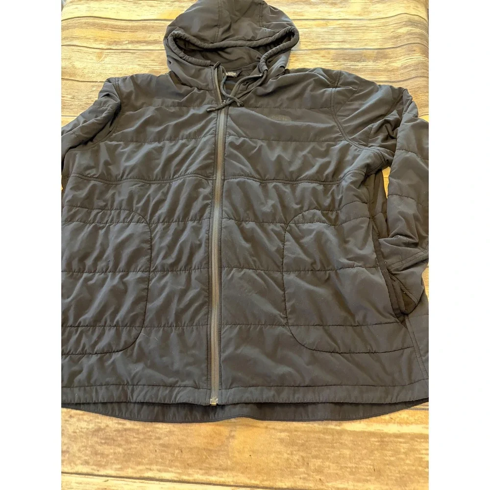 The North Face Mens XXL Black‎ Quilted Full Zip Hooded Jacket Lightweight